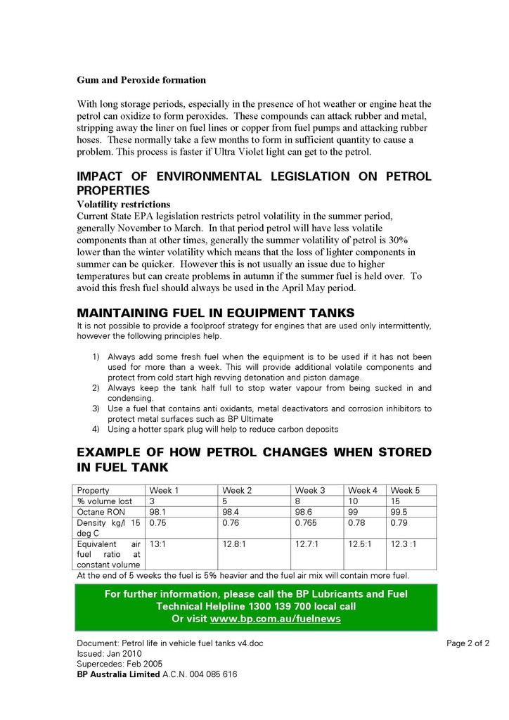 Fuel Life Expectancy Problems, Questions and Technical The Mini Forum